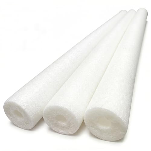 Lot de 3 Frites de Piscine en Mousse Creuse Blanche, idéales pour l'entraînement à la Natation et Les Jeux Aquatiques.