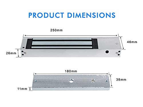 Image of Smart iCards; Single Door 12V DC 600lbs Electromagnetic Lock /EM Lock for Access Control with LED (Silver)