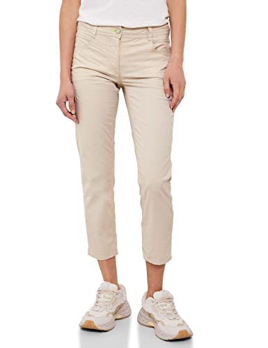 Capri Leggings Damen 3/4 - Baumwolle Yoga Hose Mit Tasche In Weiß & Blau