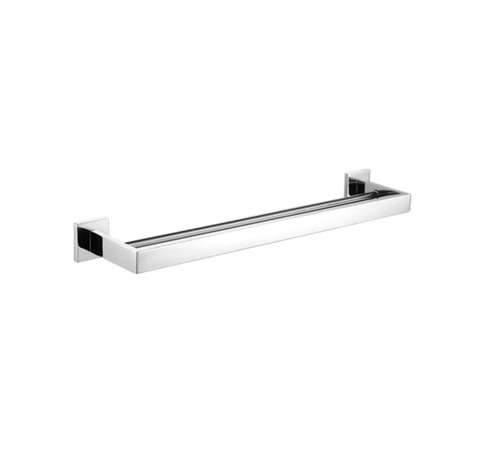 Accessori per il bagno in acciaio inossidabile Specchio cromato lucido Porta asciugamani Porta carta igienica Gancio porta asciugamani Accessori per il bagno, Asciugamano 2 barre 50 cm, Come mostrato