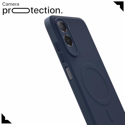 Image of Outlouders Back Cover for Mi Redmi A7 Pro /Poco C85x 5G Soft Matte Silicone Cover with Slim Fit | Mag-Safe Logo (Not Mag-Safe Compatible) | Shockproof | Camera Protection Bumper Case (Blue)