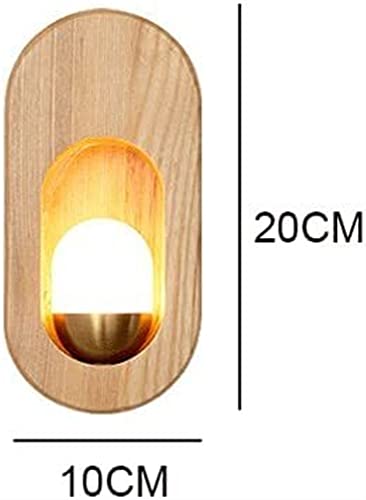 Lámpara de pared de madera para pasillos y dormitorios con luz acrílica acogedora 5