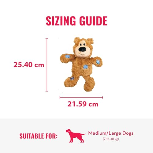 KONG – Wild Knots Bear – Innere Geknotete Seile und Minimale Füllung für Weniger Unordnung (Farbvar.) – Für Mittelgroße/Große Hunde