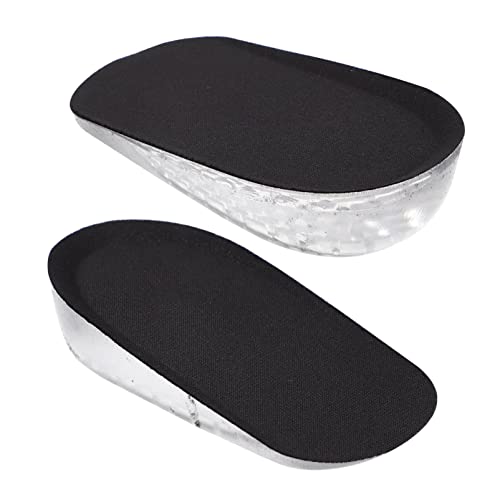 Healvian Höhenerhöhung Halbe Einlegesohle 2 Stück Weiche Ferse Hebt Schuhpolster Unsichtbare Einlegesohlen Höhenerhöhung Schuhkissen für Männer Schwarz Cover