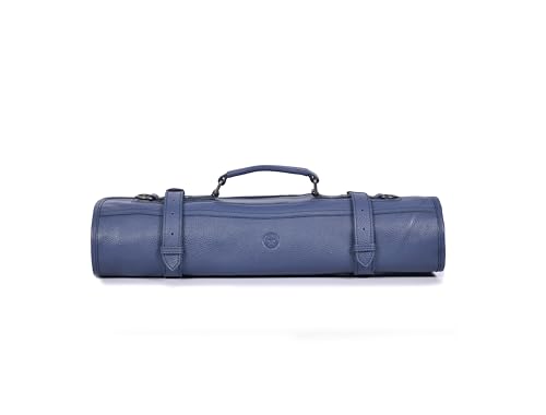 Leather Knife Roll with 10 pockets and adjustable strap