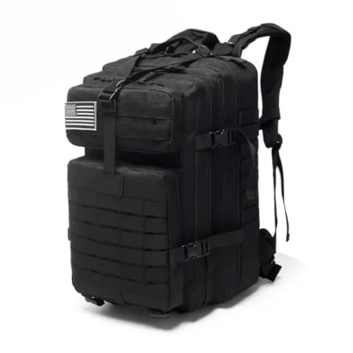 Mochila Tática 50 Litros Com Compartimento Para Notebook E Abertura Nas Costas Material Reforçado E Diversas Divisórias (Preto)