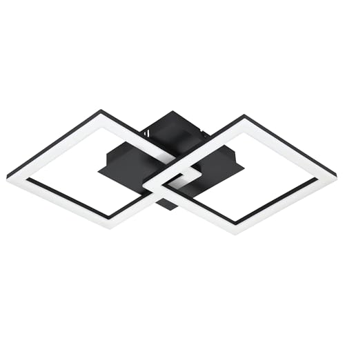 Eglo connect z Smart-Home LED soffitto Paranday-Z, ZigBee, app e controllo vocale Alexa, colore luce regolabile (bianco caldo o freddo), dimmerabile, lampada in bianco nero, 53 x 31 cm