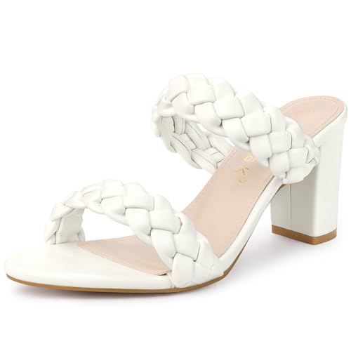 Sandales à talons tressés Allegra K pour femme avec design à enfiler pratique