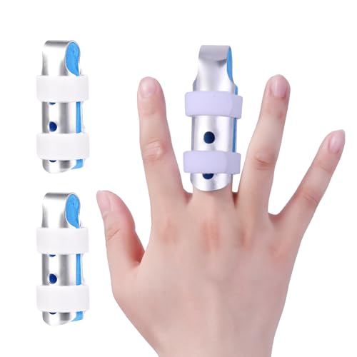 lefeke Finger Splint, Finger Support Brace Joint Stabilizer for Pinky, Middle, Pointer, Ring Finger, Metal Straightener for Broken Fingers (2PCS)