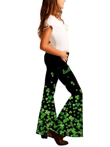 Image of Deerose Girls Halloween Hippie Bell Bottom Pants High Waist Flare Pants 5-14 Years
