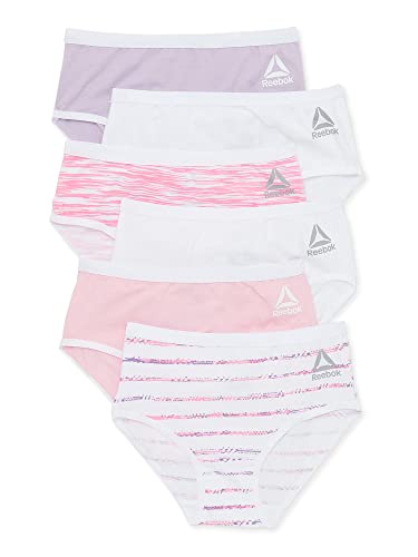 Reebok 6-Pack Toddlers Girls Soft Underwear Cotton Stretch Briefs(Pink-Purple-4T/5T)