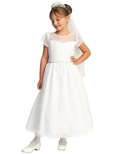 Made in USA - 1st Communion Dress - White First Communion Dress for Girls - Vestidos de Primera Comunión Niña