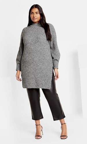 City Chic Women's Plus Size Jumper - Longline Split3