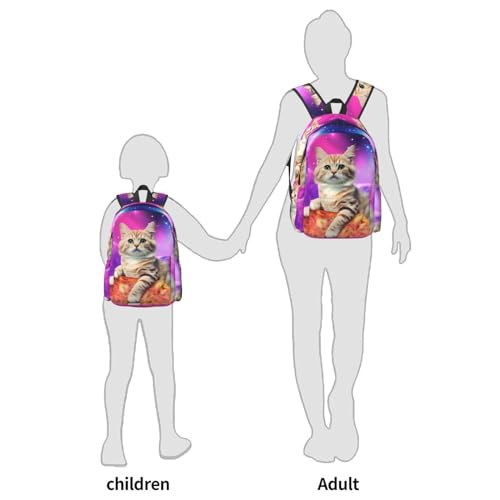16 inch backpack Galaxy Cute Pizza Cat Laptop Backpack Full Print School Bookbag Shoulder Bag for Travel Daypack3