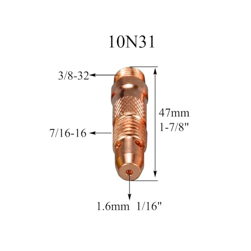 Image of RIVERWELD TIG Collet Bodies 10N23 10N31 1 /16 inch 1.6mm Assorted kit 10pcs | Fit DB PTA SR WP 17 18 26 TIG Welding Torch