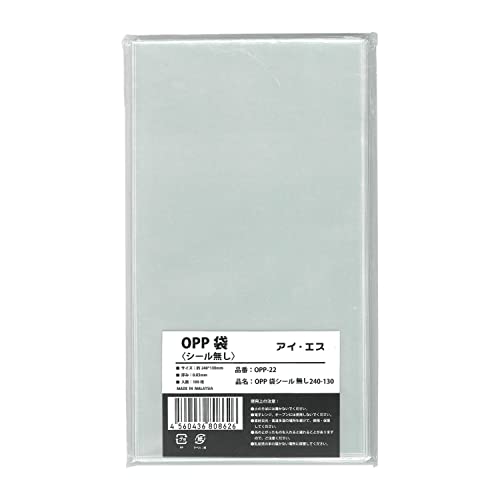 アイ・エス OPP袋 透明 100枚 シール無し W130×H240mm 長3L OPP-22