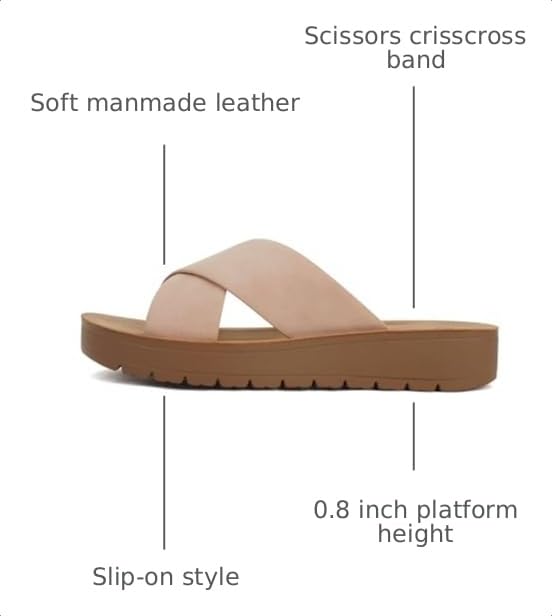 Image of Soda LUCY ~ Women Open Toe Flatform Platform Crisscross Band Upper Fashion Slide Sandals