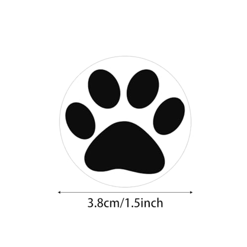 1000 Stück transparente Pfotenabdruck-Aufkleber, Etiketten, kleine Welpenpfoten-Aufkleber, Hunde-Fußabdruck, Aufkleber, selbstklebend, 25 mm