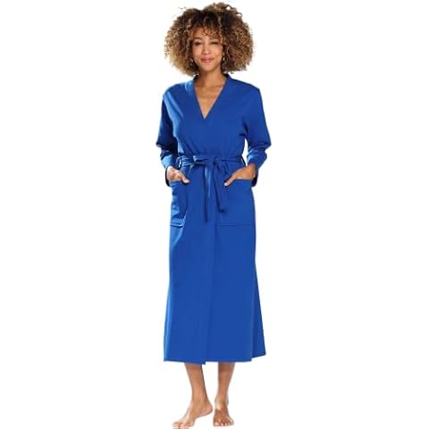 DKaren Women's Melisa Terry Bathrobe, Blue Cover