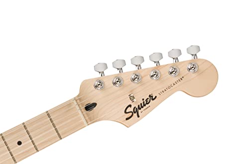 squire sonic stratocaster ht electric guitar arctic white maple fingerboard white pickguard