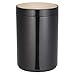 MSV Cestino gettacarte da scrivania per ufficio - Cestino spazzatura bagno - Pattumiera con coperchio basculante - Bambù e nero 6L
