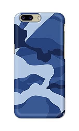 Image of Printed Hard Back Cover Case for OnePlus 5 Back Cover (Army Blue Pattern) -1302