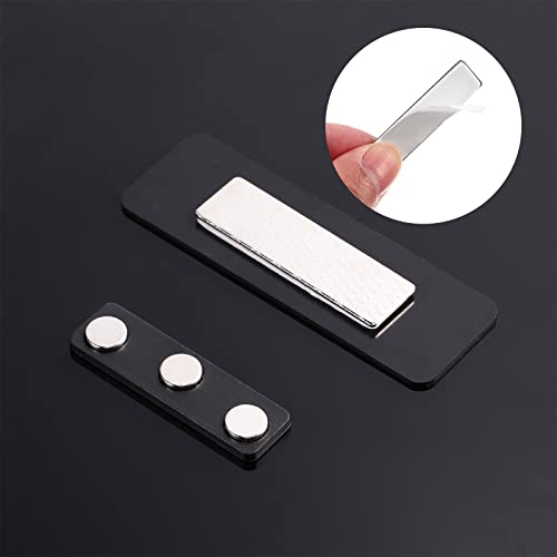 Kigeli 150 Packs Name Badge Magnets Bulk, Magnetic Name Tag Holders with 3 Neodymium Plate for Office, Hotel, Trade Event, Uniform Jackets (Black) - Thumbnail 3