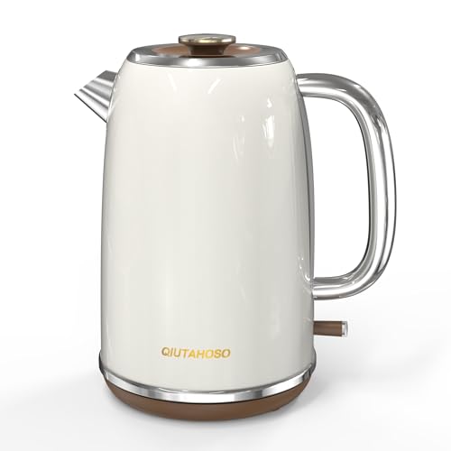 QIUTAHOSO Electric Kettle, 3000W Fast Boiling, 360° Swivel Base, Water Capacity 1.7L, BPA-Free