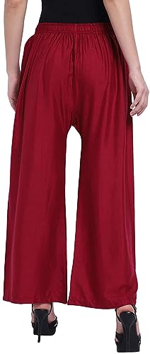 Image of Fancy Star Women Super-Combed Cotton and Rayon Solid Full Length Regular Palazzo