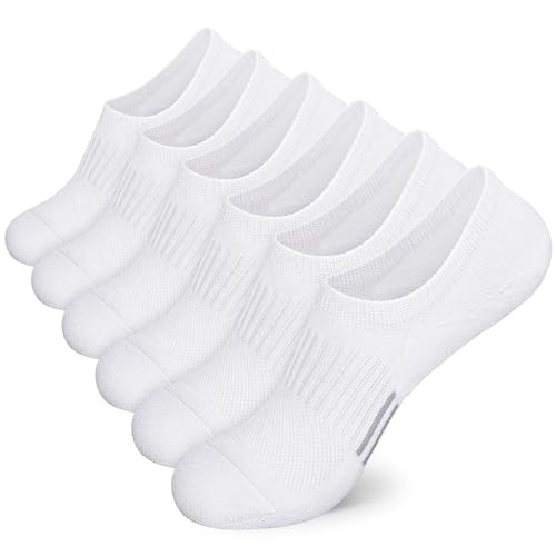 Airacker No Show Socks Womens Athletic Cushioned Low Cut Sports Running Ankle Socks for Women 6 Pairs