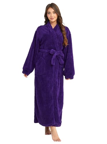 Image of Women Long Plush Fleece Bath Robe