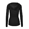OLLIE-ARNES-Womens-Thermal-Long-Hoodie-Zip-Up-Jacket-Sweater-Tops OLLIE ARNES Women's Thermal Long Zip Up Hoodie Jacket Sweatshirt Tops Black L