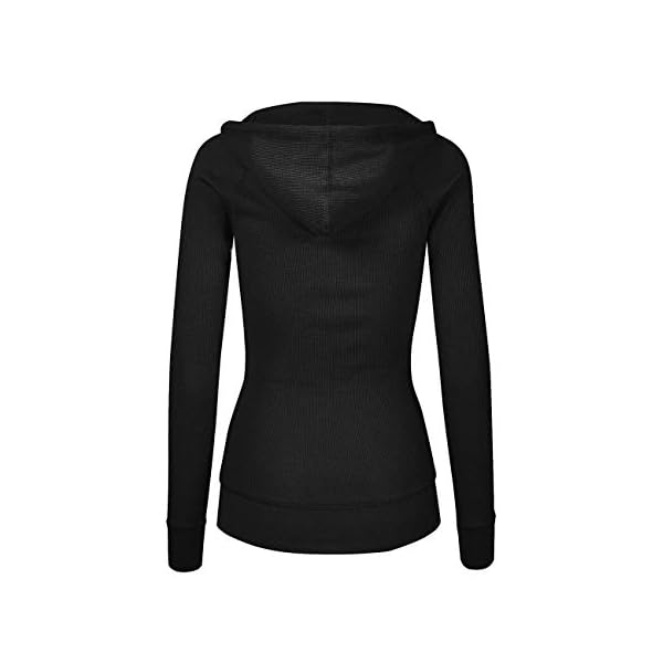 OLLIE-ARNES-Womens-Thermal-Long-Hoodie-Zip-Up-Jacket-Sweater-Tops OLLIE ARNES Women's Thermal Long Zip Up Hoodie Jacket Sweatshirt Tops Black L