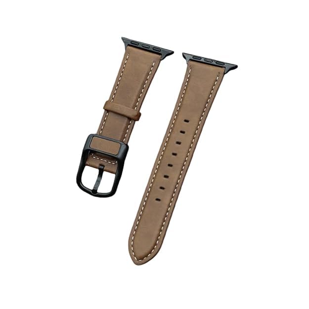 Image of Vintage Leather Compatible Apple Leather Watch Bands for Apple Watch Ultra /Ultra 2 49mm 45mm 44mm 42mm Metal Connector Strap for iWatch Series SE 9 8 7 6 5 4 3