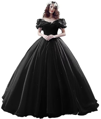 Image of Women's Off Shoulder Quinceanera Ball Gowns Masquerade Princess Long Prom Formal Evening Party Dress