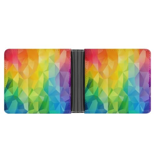 Rainbow LGBT Pattern Funny Billfold Wallet Credit Card Holder Slim Passcase Pouch Purse for Men Women