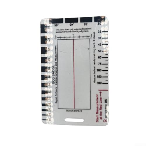Righello ECG portatile con una guida completa per analizzare rapidamente i ritmi cardiaci (righello + porta carte)