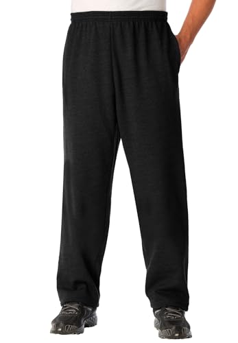 KingSize Men's Big & Tall Fleece Open-Bottom Sweatpants - Big - 8XL, Black