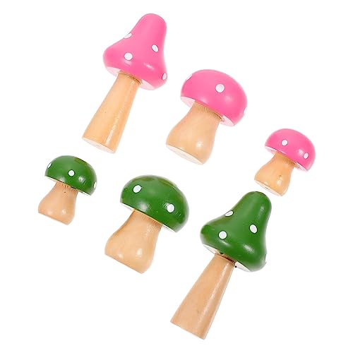 BESPORTBLE 6 Piezas Adorno de Hongos Mini Bosque de Figura de Hongos hogar champiñones pequeños el decoración Exterior decoración Fiesta pequeño Hongo estatuillas de Hongos de Hadas de Madera