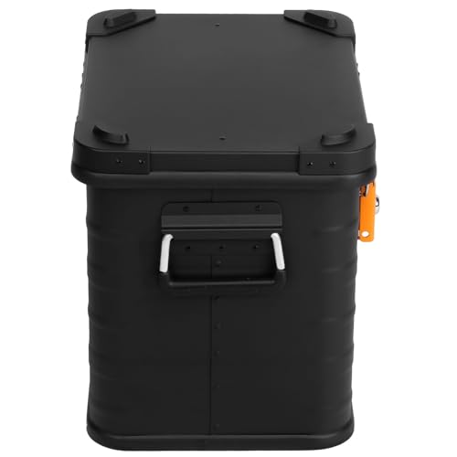 Alubox Alukiste abschließbar E31B - Premium Aluminium Lagerbox 31 Liter - Deckel mit Aluminium Druckguss Stapelecken und Gummidichtung - inklusive Schlösser - schwarz lackiert