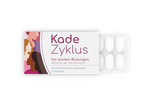 KadeZyklus bei starken Blutungen: Hirtentäschelkraut-Extrakt, 400 mg, Pflanzliche Unterstützung bei Menstruationsbeschwerden, 20 Filmtabletten