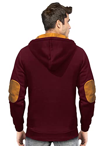 Image of EYEBOGLER Cotton Men Solid Hooded Neck Full Sleeves Casual Sweatshirt