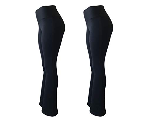 Kit 2 Flares Plus Size Suplex Flanelado Cós Alto PRETO-PRETO G1