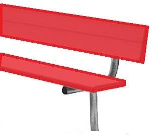 BSN BEPB08CR 75' Permanent Bench with Back, Red