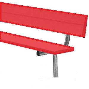 BSN BEPB08CR 75' Permanent Bench with Back, Red