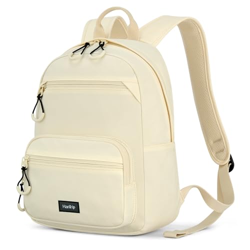 Image of HanTrip Carry On Travel Backpack For Men Women, 13 Inch Small Mini Work Bag Personal Item Backpacks, Camping Back Pack Lightweight Hiking Daypack For Office Nurse Commuter (Offwhite)
