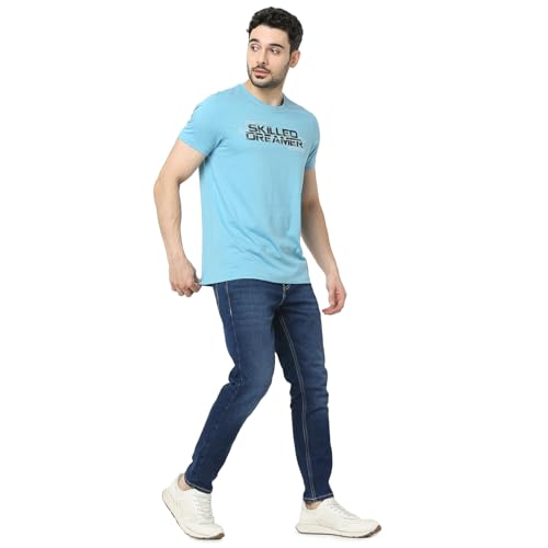 Image of Spykar Men's Kano Slim Fit Mid-Rise Jeans (Ankle Length)