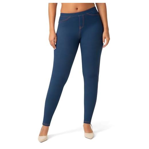 No nonsense Women's Stretch Denim Legging, Medium Wash, X-Large