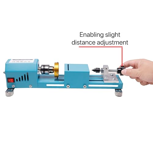BACHIN Mini Lathe Wood Lathe Machine Multi-Purpose Type Lathe with Wood Lathe Milling Accessories, for Wood Polishing, Grinding, Cutting and Milling ，2.76 in x 6.3 in, 24VDC 96W，7 Speeds