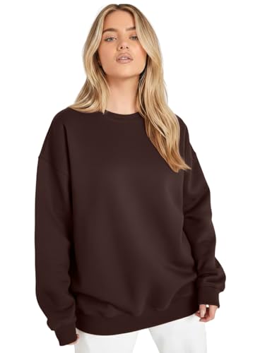 Image of LEOTUDE Women's Boyfriend Fit Loopknit Sweatshirt | Full Sleeve Drop Shoulder | Sweatshirt for Women